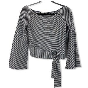 SUMMER & SAGE Blue & White Size Medium Crop Top